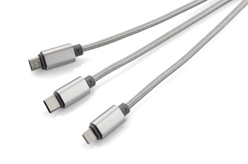 Kabel USB 3 w 1 TALA, srebrny 09071-00