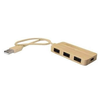 Bambusowy hub USB i USB-C B'RIGHT | Kenzie, drewno V7283-17
