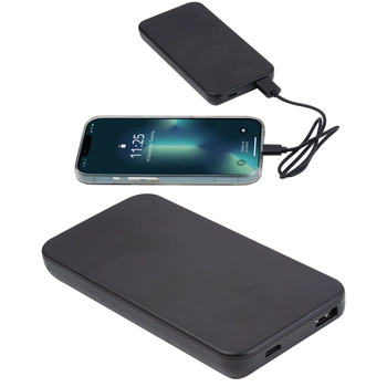 Power bank z ABS z recyklingu 10000 mAh PRESTON, czarny 3549403