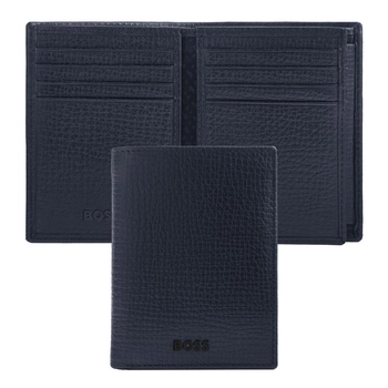 Card holder with flap and money pocket Grid Navy, navy hlg632n