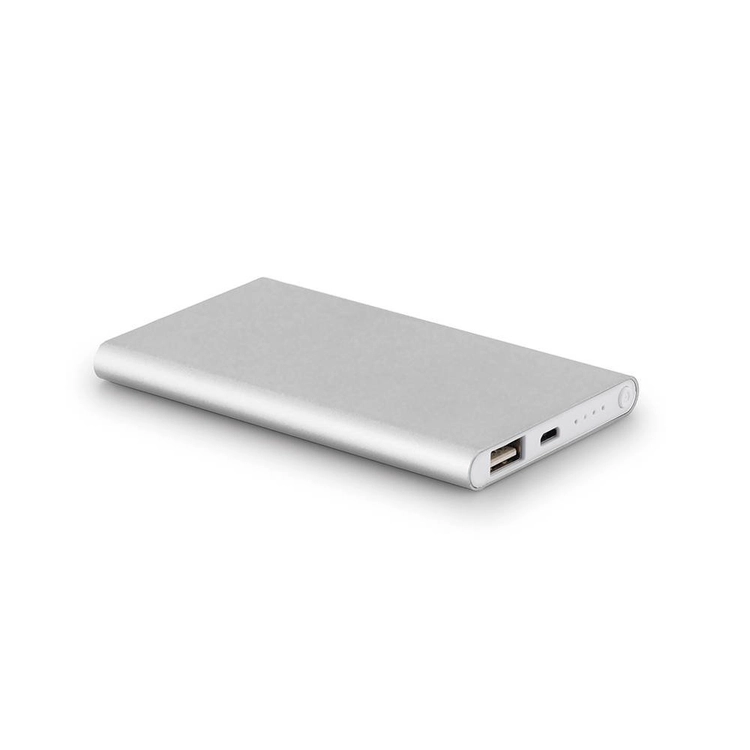 MARCET. Power bank slim 4'000 mAh z ABS z recyklingu (70% rABS) i aluminium z recyklingu (30% rAL)