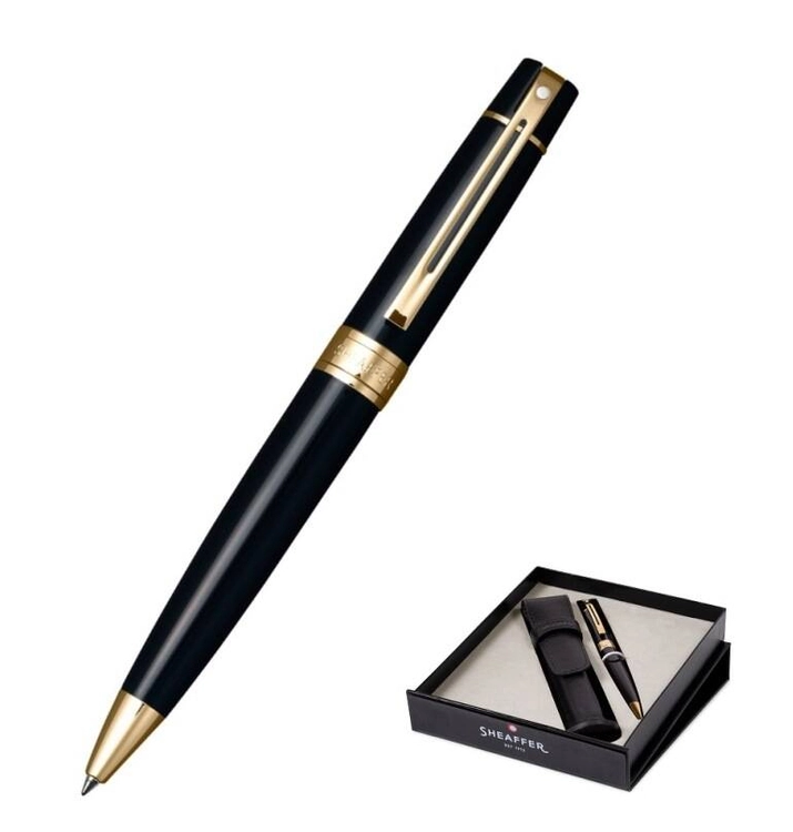 G0000-6 Zestaw prezentowy Sheaffera, czarny długopis 9325 BP, skórzane czarne etui