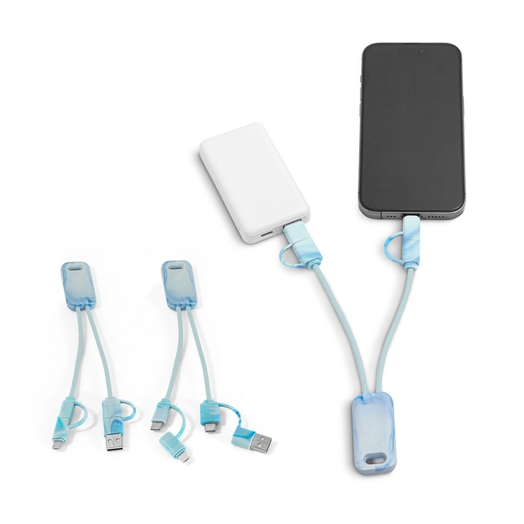 BERNERS. Superszybki kabel USB 6 w 1 wykonany w przetworzonego PET (100% rPET)