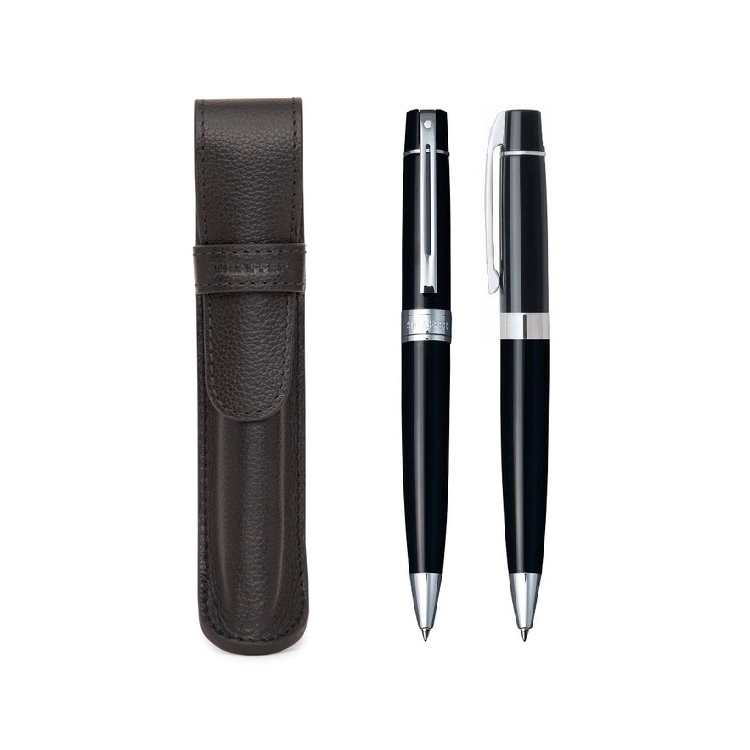 G0000-6 Zestaw prezentowy Sheaffera, czarny długopis 9312 BP, skórzane czarne etui