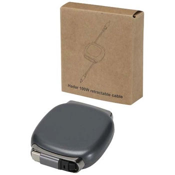 Alphard – zwijany kabel do CarPlay, 100 W, z recyklingowanego plastiku, obsługa szybkiego ładowania PD, Metaliczny grafitowy 12449682