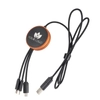 Kabel z ładowarką indukcyjną 4w1 w drewnianej obudowie - i5w