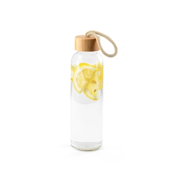 CROSBY. Butelka szklana z bambusową pokrywką, 520 ml, naturalny 94449-160