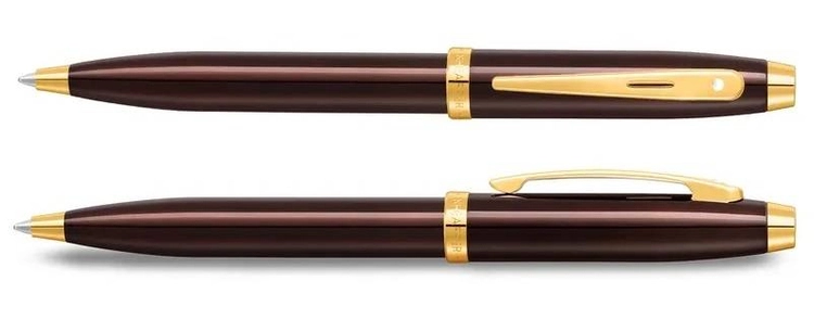 9370 Długopis Sheaffer kolekcja 100, brązowy, wykończenia w kolorze złotym PVD