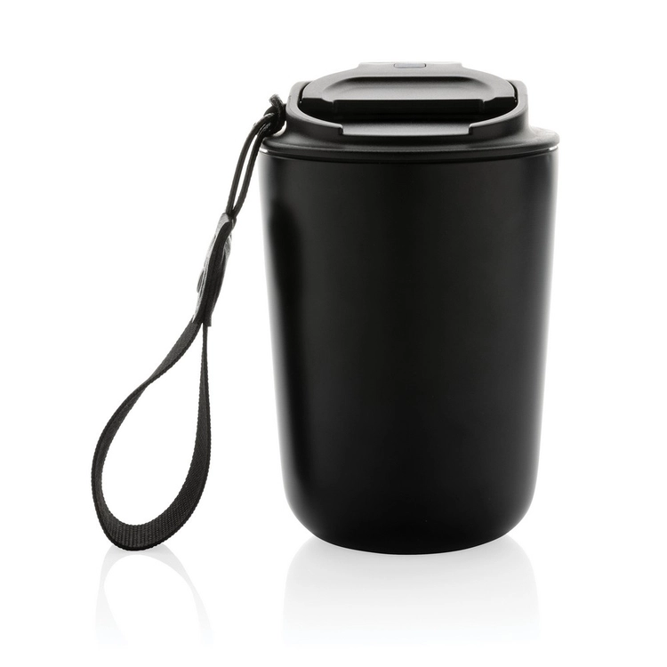 Kubek termiczny Cuppa 380 ml – stal nierdzewna z recyklingu, czarny, szczelny
