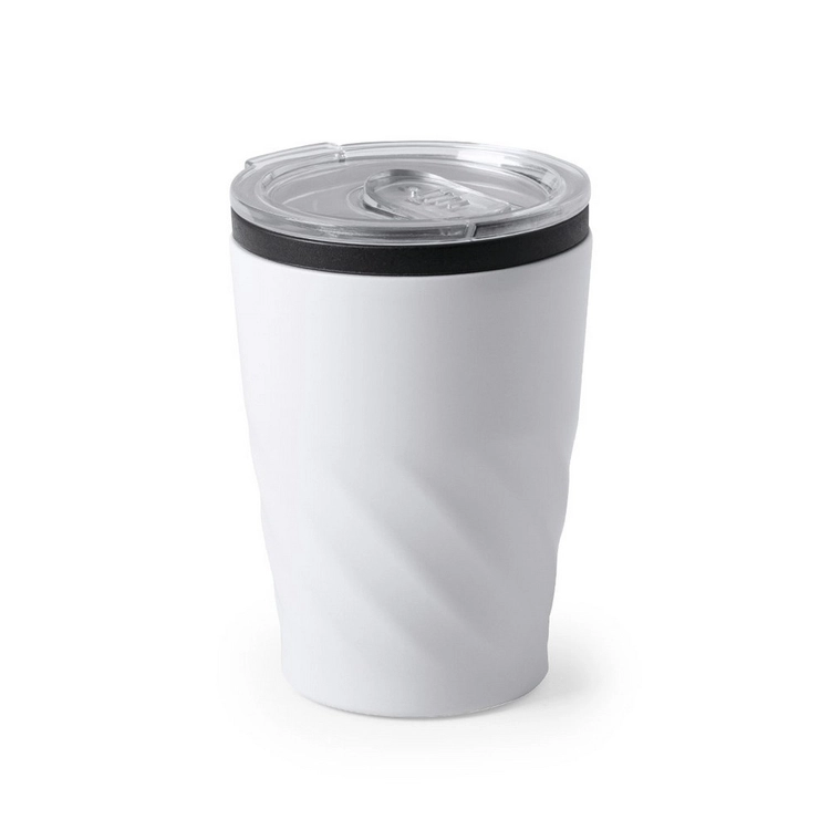 Kubek termiczny 350 ml Axpol Fiorigifts – stal nierdzewna, biały, 8,3 x 12 cm