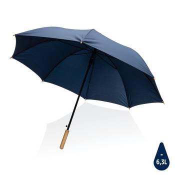 Bambusowy parasol automatyczny 27" Impact AWARE™ rPET, niebieski P850.665