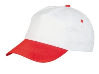 Czapka z daszkiem, biały, czerwony V7065-52