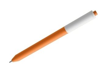 Długopis PIGRA P03, pomarańczowy z białym klipsem, pomarańczowy pigra-P03ORGWF