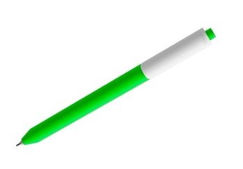 Długopis PIGRA P03, zielony z białym klipsem, zielony pigra-P03GRNWF