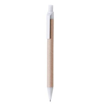 Długopis z kartonu z recyklingu, biały V1470/A-02