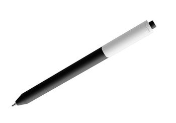 Długopis żelowy PIGRA P03, czarny z białym klipsem, czarny pigra-P03BLKWG