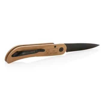 Drewniany nóż składany, scyzoryk Nemus, brązowy P414.039