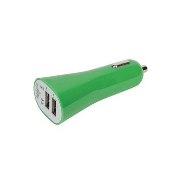 Ładowarka samochodowa USB, zielony V3293-06