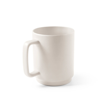 MIGHTY. Ceramiczny kubek z cylindrycznym korpusem, Pastelowy biały 94273-116