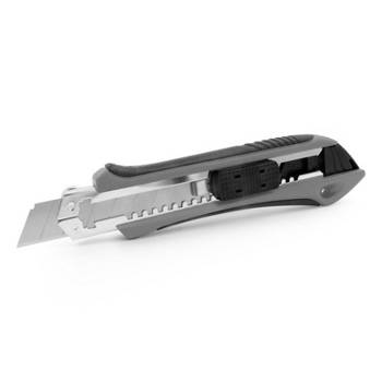 Nóż do tapet z mechanizmem zabezpieczającym, zapasowe ostrza w komplecie | Sutton, szary V7237-19