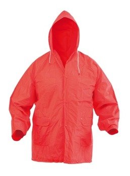 Płaszcz przeciwdeszczowy z kapturem, czerwony V4755-05