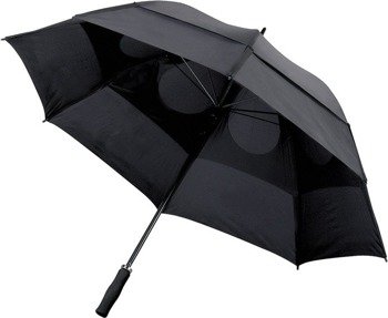 Wiatroodporny parasol manualny, czarny V4213-03