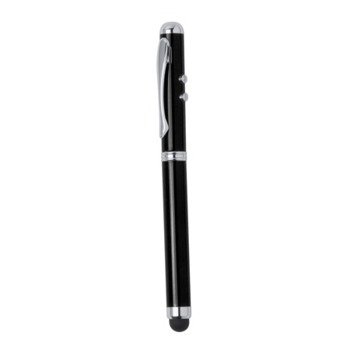 Wskaźnik laserowy, lampka LED, długopis, touch pen, czarny V3459-03