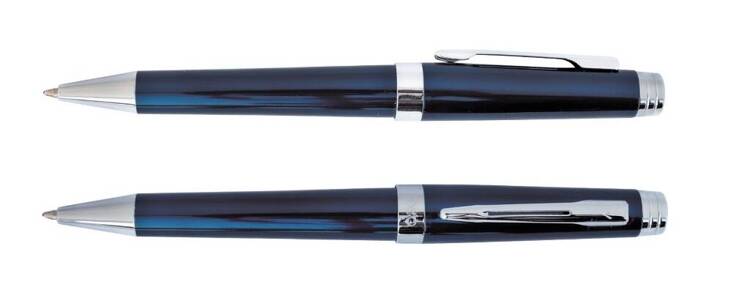 Długopis EXO Sagitta, niebieski, wykończenia chromowane