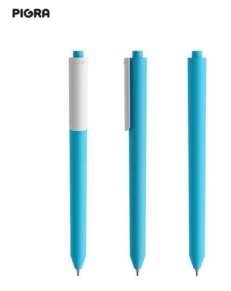 Długopis PIGRA P03, jasnoniebieski z białym klipsem